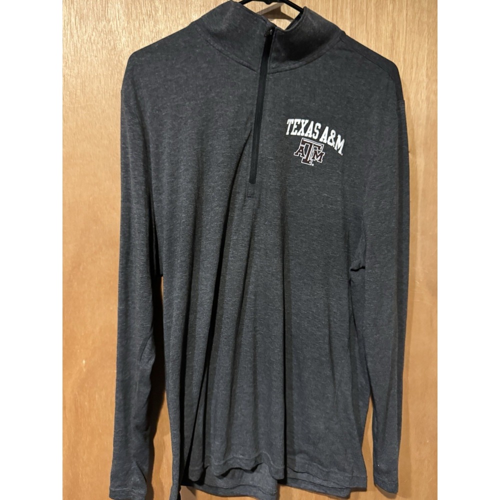 Texas A&M Gray 1/4 Zip Champion Size Large (D)